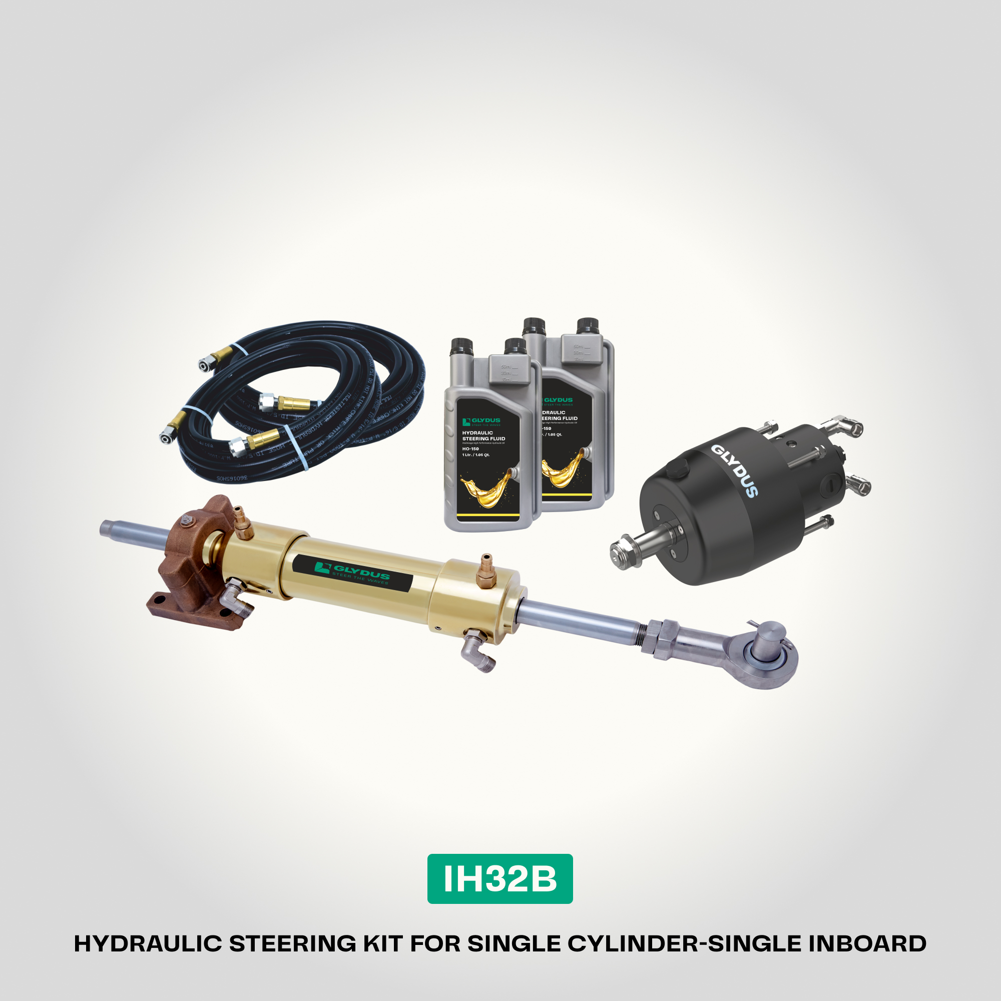 IH32B | Hydraulic Steering for Single Cylinder | Inboard | BRASS SERIES