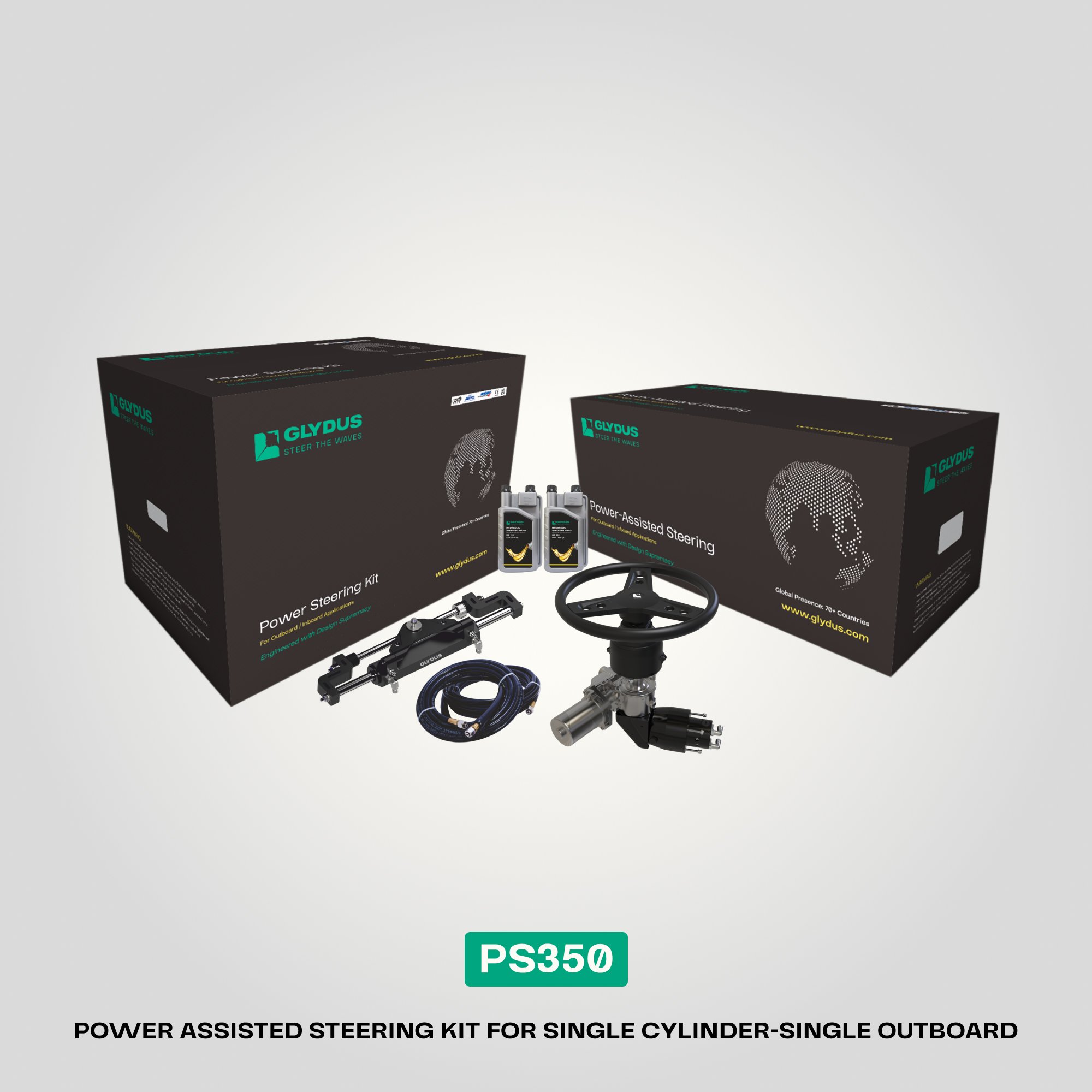PS350 | Power-Assisted steering for Single Outboard up to 350Hp