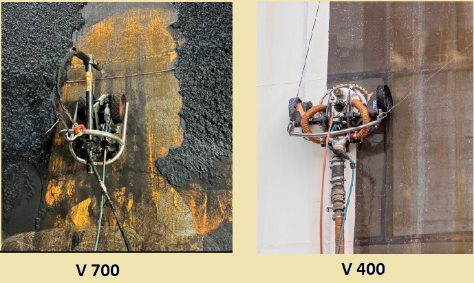 Robotic Magnetic crawler solutions for steel surface preparation, cleaning