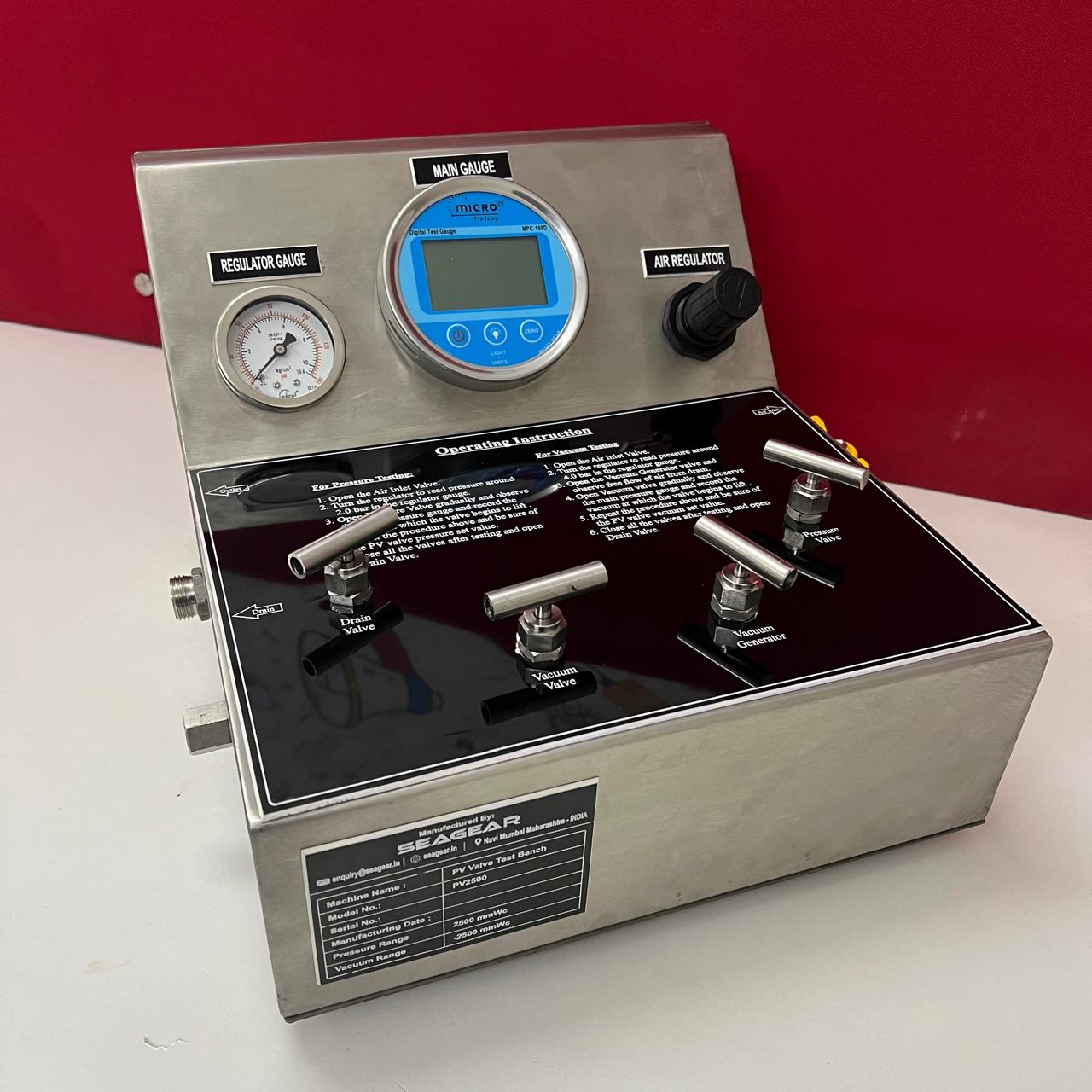 Pressure Vacuum Valve Test Bench